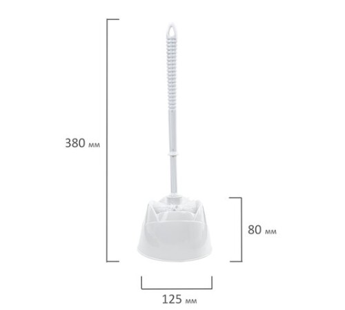 Ершик для унитаза с подставкой, пластик, белый, ЛЮБАША, 603627