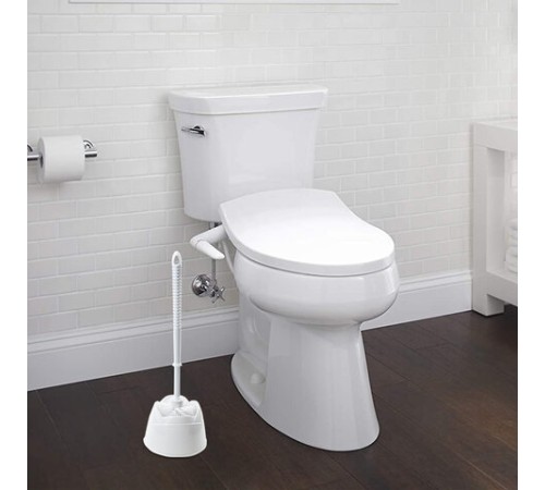 Ершик для унитаза с подставкой, пластик, белый, ЛЮБАША, 603627