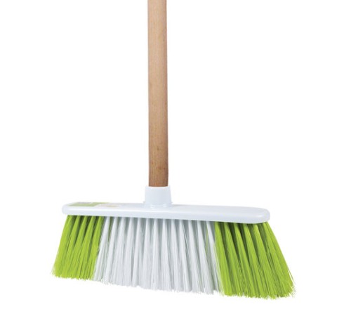 Щетка для уборки, ширина 31 см, щетина 8 см двуцветная, пластик, крепление еврорезьба, ЛЮБАША, 603629