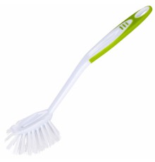 Щетка для мытья посуды ЛЮБАША, 25 см, пластик, ручка с ПВХ-покрытием, 603631