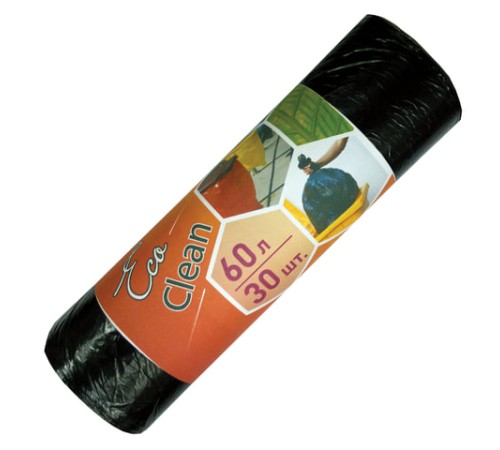Мешки для мусора 60 л, черные, в рулоне 30 шт., ПНД, 6 мкм, 58х64 см, эконом, КОНЦЕПЦИЯ БЫТА 