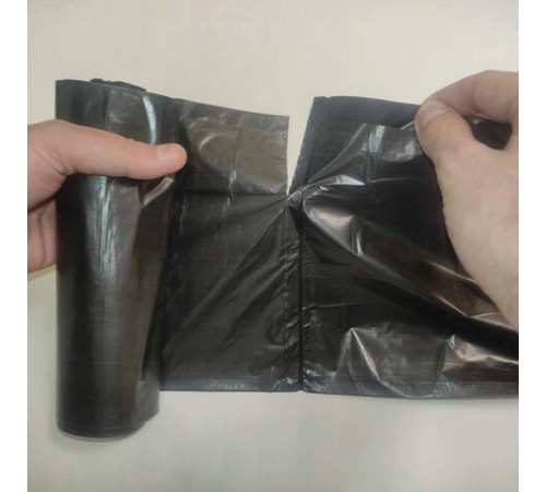 Мешки для мусора 60 л, черные, в рулоне 30 шт., ПНД, 6 мкм, 58х64 см, эконом, КОНЦЕПЦИЯ БЫТА 