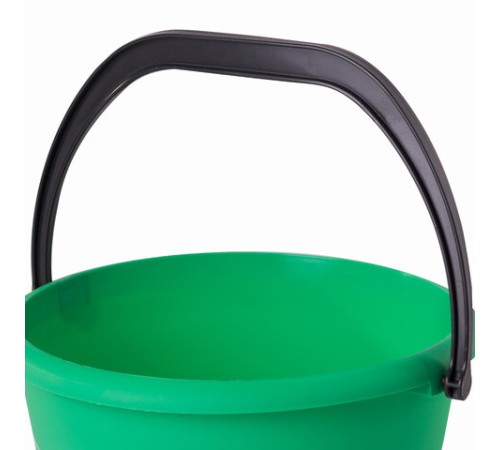 Ведро 6 л, без крышки, пластиковое, пищевое, с глянцевым узором, цвет зеленый, мерная шкала, LAIMA, 603891