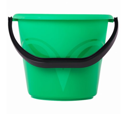 Ведро 6 л, без крышки, пластиковое, пищевое, с глянцевым узором, цвет зеленый, мерная шкала, LAIMA, 603891