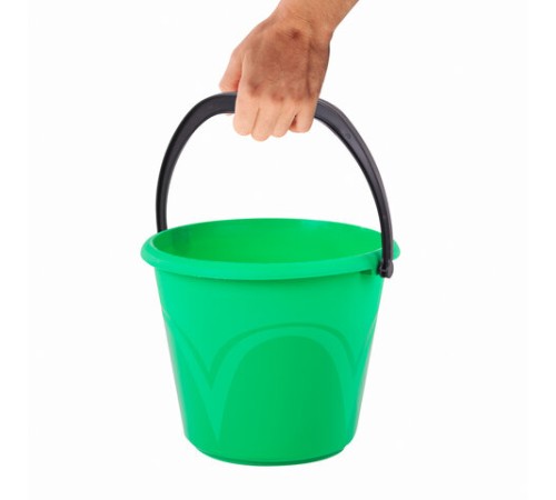 Ведро 6 л, без крышки, пластиковое, пищевое, с глянцевым узором, цвет зеленый, мерная шкала, LAIMA, 603891