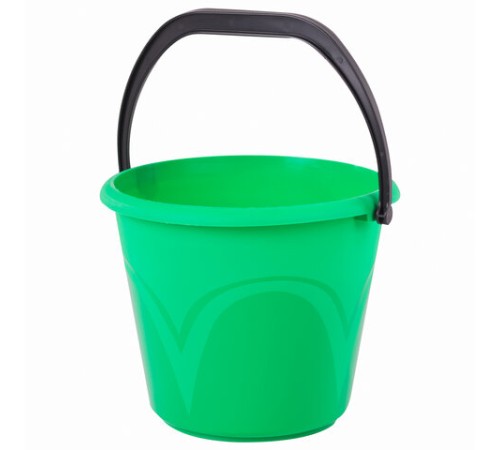 Ведро 6 л, без крышки, пластиковое, пищевое, с глянцевым узором, цвет зеленый, мерная шкала, LAIMA, 603891
