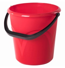 Ведро 8 л, без крышки, пластиковое, пищевое, с глянцевым узором, цвет красный, мерная шкала, LAIMA, 603892