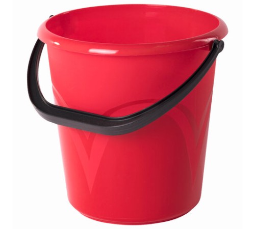Ведро 8 л, без крышки, пластиковое, пищевое, с глянцевым узором, цвет красный, мерная шкала, LAIMA, 603892
