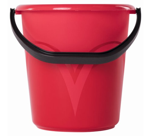 Ведро 8 л, без крышки, пластиковое, пищевое, с глянцевым узором, цвет красный, мерная шкала, LAIMA, 603892