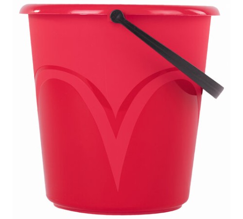 Ведро 8 л, без крышки, пластиковое, пищевое, с глянцевым узором, цвет красный, мерная шкала, LAIMA, 603892