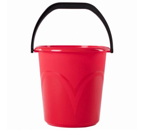 Ведро 8 л, без крышки, пластиковое, пищевое, с глянцевым узором, цвет красный, мерная шкала, LAIMA, 603892