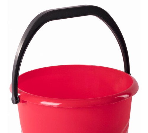 Ведро 8 л, без крышки, пластиковое, пищевое, с глянцевым узором, цвет красный, мерная шкала, LAIMA, 603892