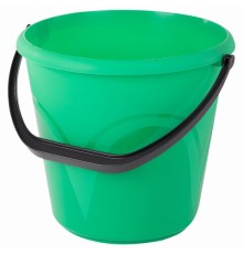 Ведро 10 л, без крышки, пластиковое, пищевое, с глянцевым узором, цвет зеленый, мерная шкала, LAIMA, 603893