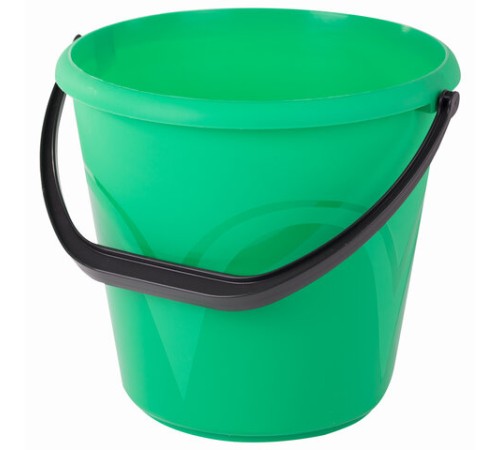 Ведро 10 л, без крышки, пластиковое, пищевое, с глянцевым узором, цвет зеленый, мерная шкала, LAIMA, 603893