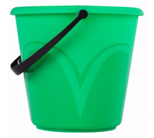 Ведро 10 л, без крышки, пластиковое, пищевое, с глянцевым узором, цвет зеленый, мерная шкала, LAIMA, 603893