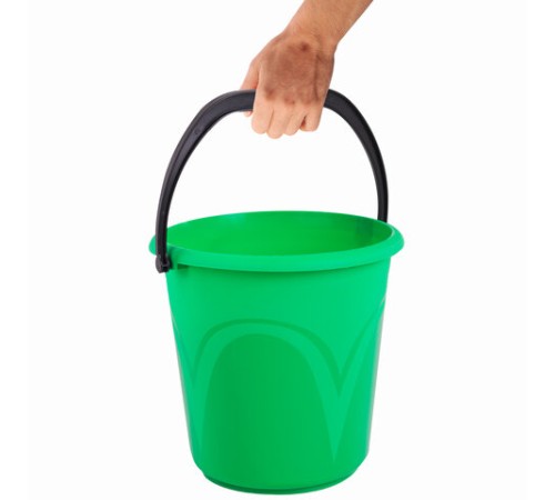 Ведро 10 л, без крышки, пластиковое, пищевое, с глянцевым узором, цвет зеленый, мерная шкала, LAIMA, 603893