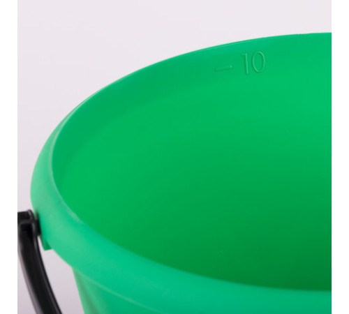 Ведро 10 л, без крышки, пластиковое, пищевое, с глянцевым узором, цвет зеленый, мерная шкала, LAIMA, 603893