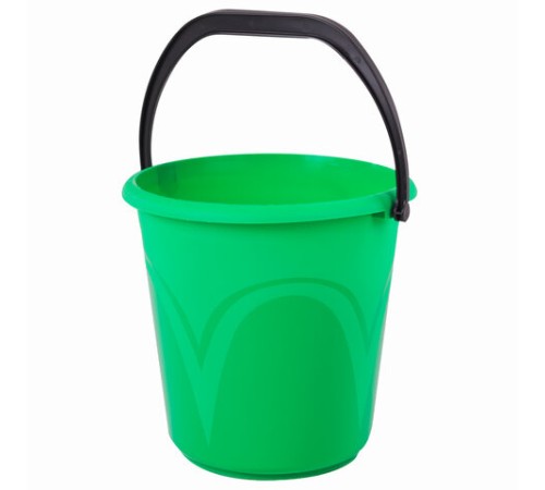 Ведро 10 л, без крышки, пластиковое, пищевое, с глянцевым узором, цвет зеленый, мерная шкала, LAIMA, 603893