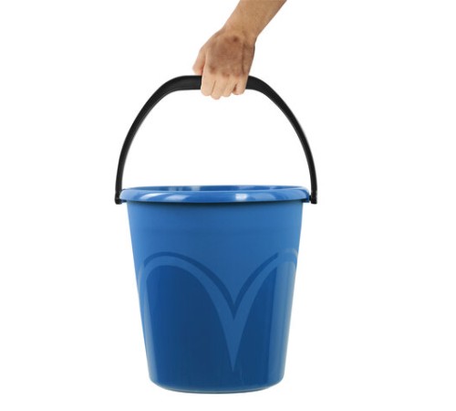 Ведро 12 л, без крышки, пластиковое, пищевое, с узором, цвет синий, мерная шкала, LAIMA, 603894
