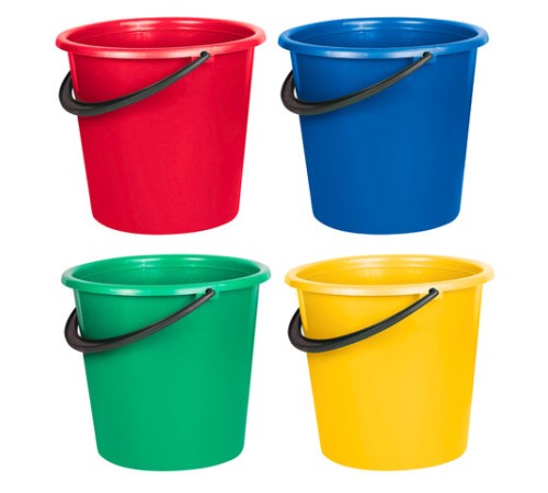 Ведро 10 л, без крышки, пластиковое, хозяйственное, УСИЛЕННОЕ, цвет ассорти, мерная шкала, LAIMA, 603895