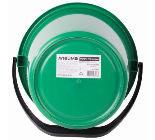 Ведро 10 л, без крышки, пластиковое, хозяйственное, УСИЛЕННОЕ, цвет ассорти, мерная шкала, LAIMA, 603895