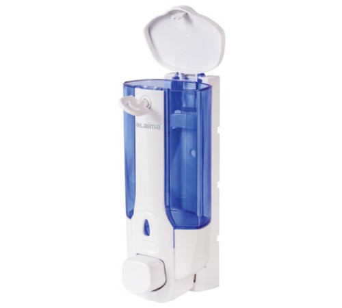 Дозатор для жидкого мыла LAIMA, НАЛИВНОЙ, 0,38 л., белый (тонированный), ABS-пластик, 603921