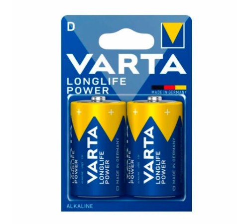 Батарейки алкалиновые КОМПЛЕКТ 2 шт., VARTA LONGLIFE POWER, D (LR20, 13А), блистер, 4920121412 Батарейки алкалиновые КОМПЛЕКТ 2 шт., VARTA LONGLIFE POWER, D (LR20, 13А), блистер, 4920121412