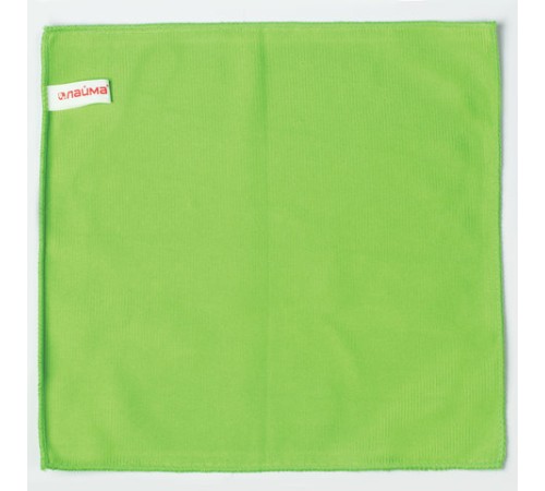 Салфетка из МИКРОФИБРЫ для стекол и зеркал 30х30 см, зеленая, 280 г/м2, LAIMA, 603933