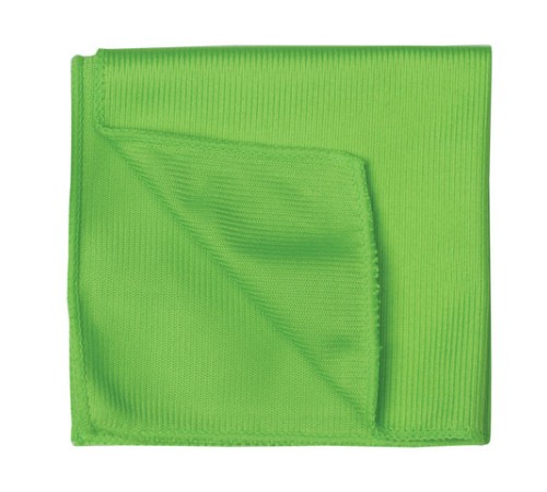 Салфетка из МИКРОФИБРЫ для стекол и зеркал 30х30 см, зеленая, 280 г/м2, LAIMA, 603933