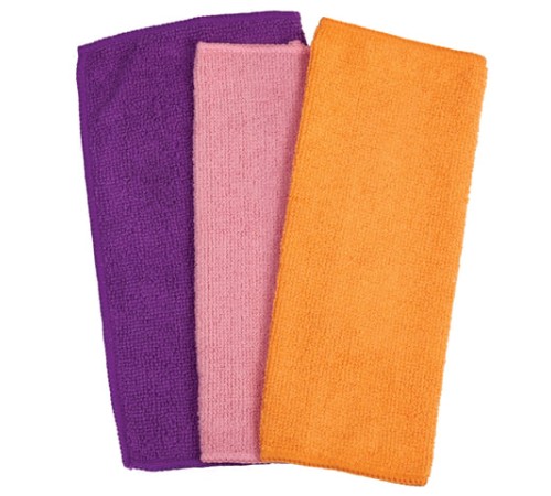 Салфетки из МИКРОФИБРЫ универсальные 25х25 см, КОМПЛЕКТ 12 шт., ассорти, 180 г/м2, ЛЮБАША, 603938