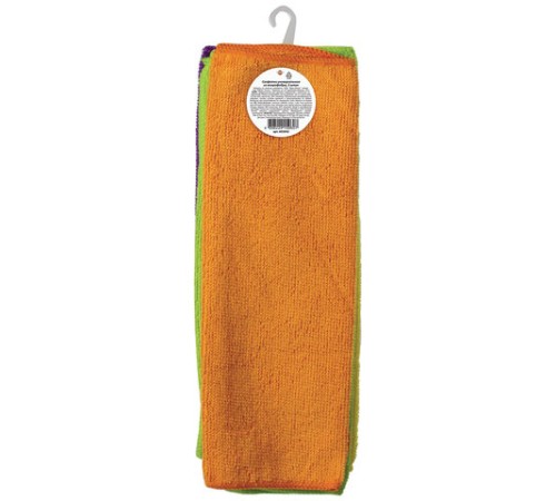 Салфетки из МИКРОФИБРЫ универсальные 30х30 см, КОМПЛЕКТ 5 шт., ассорти, 180 г/м2, ЛЮБАША, 603942