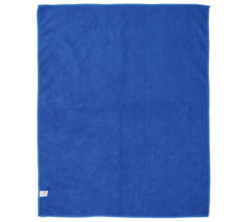 Тряпки для мытья пола, КОМПЛЕКТ 3 шт., ПЛОТНАЯ микрофибра, 50х60 см, синие, 260 г/м2, ЛЮБАША 