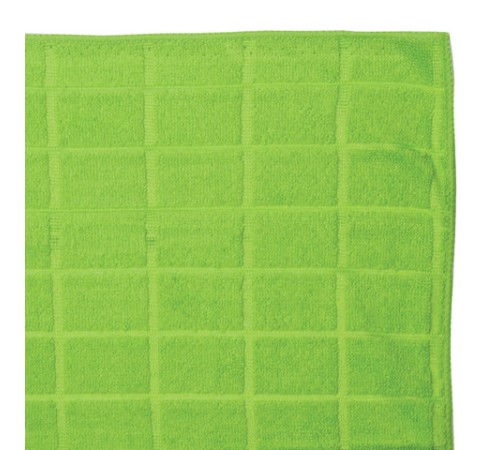 Салфетки из МИКРОФИБРЫ универсальные 40х40 см, КОМПЛЕКТ 3 шт., КЛЕТКА, зеленые, 220 г/м2, ЛЮБАША, 603948