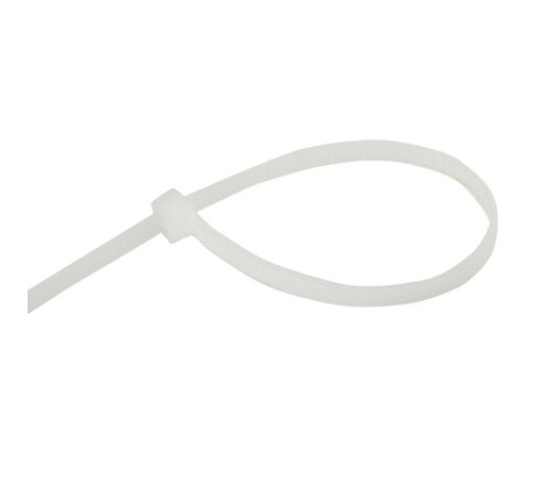 Хомуты (стяжки) нейлоновые, 3,6 мм х 200 мм, комплект 100 шт., белые, европодвес, 57-0200