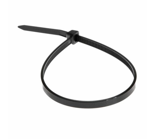 Хомуты (стяжки) нейлоновые, 3,6 мм х 200 мм, комплект 100 шт., черные, европодвес, 57-0201