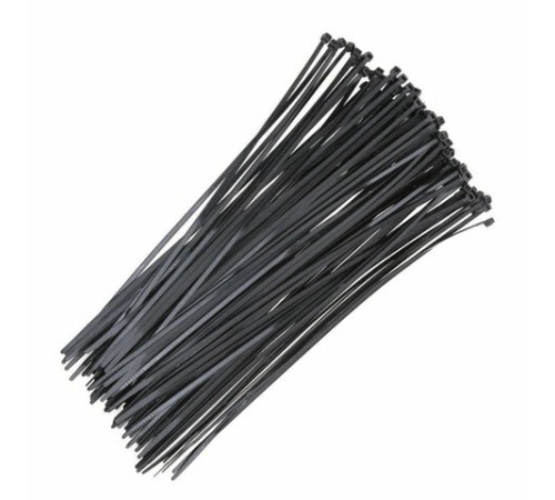 Хомуты (стяжки) нейлоновые, 3,6 мм х 200 мм, комплект 100 шт., черные, европодвес, 57-0201