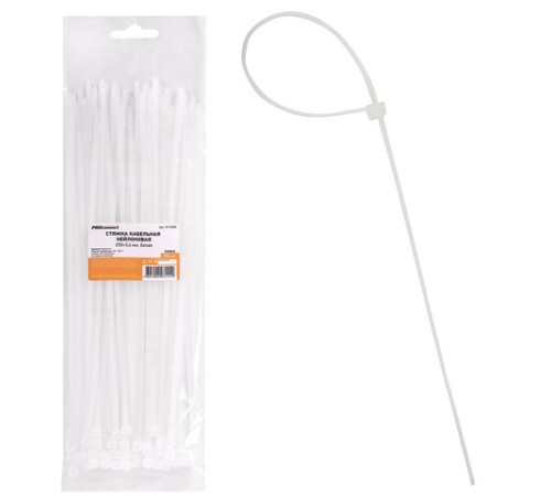 Хомуты (стяжки), нейлоновые, 3,6 мм х 250 мм, комплект 100 шт., белые, европодвес, 57-0250