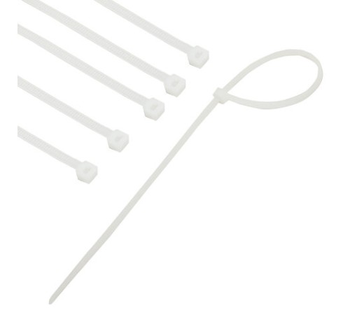 Хомуты (стяжки), нейлоновые, 3,6 мм х 250 мм, комплект 100 шт., белые, европодвес, 57-0250