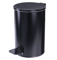 Ведро мусорное с педалью 10 литров, УСИЛЕННОЕ, черное, оцинкованная сталь, ТИТАН