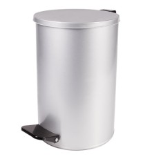 Ведро мусорное с педалью 10 литров, УСИЛЕННОЕ, серое, оцинкованная сталь, ТИТАН