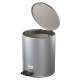 Ведро мусорное с педалью 15 литров, УСИЛЕННОЕ, серое, оцинкованная сталь, ТИТАН