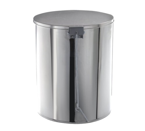 Ведро мусорное с педалью 15 литров, УСИЛЕННОЕ, хром, нержавеющая сталь, ТИТАН