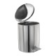 Ведро мусорное с педалью 15 литров, УСИЛЕННОЕ, хром, нержавеющая сталь, ТИТАН
