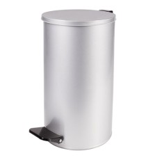 Ведро мусорное с педалью 20 литров, УСИЛЕННОЕ, серое, оцинкованная сталь, ТИТАН