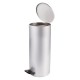 Урна для мусора с педалью 50 литров, УСИЛЕННОЕ, кольцо под мешок, серая, оцинкованная сталь, ТИТАН