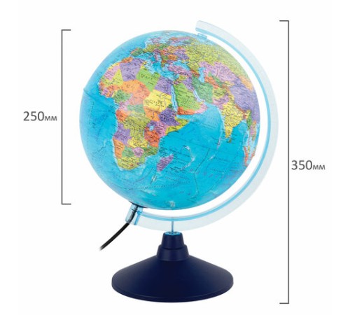 Глобус интерактивный + очки VR, политический, GLOBEN, 25 см с подсветкой, INT12500304