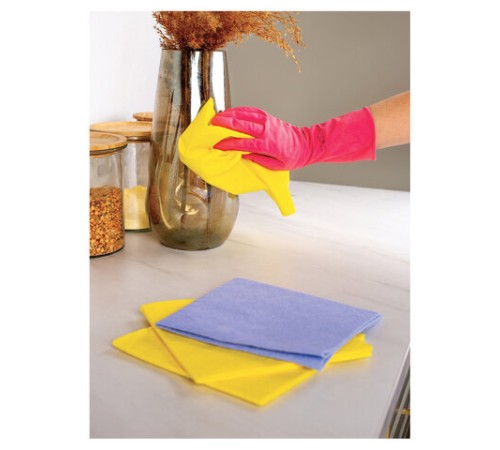 Салфетки универсальные, 38х38 см, КОМПЛЕКТ 3 шт., 110 г/м2, вискоза, PACLAN 