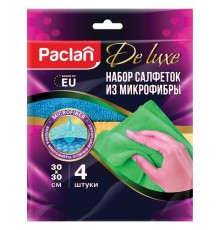 Салфетки из МИКРОФИБРЫ универсальные 30х30 см, КОМПЛЕКТ 4 шт., Practi Microfiber, 240 г/м2, PACLAN, 74825, 410260