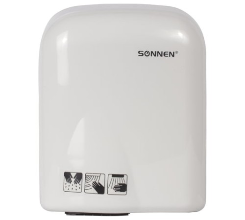 Сушилка для рук SONNEN HD-165, 1650 Вт, пластиковый корпус, белая, 604191