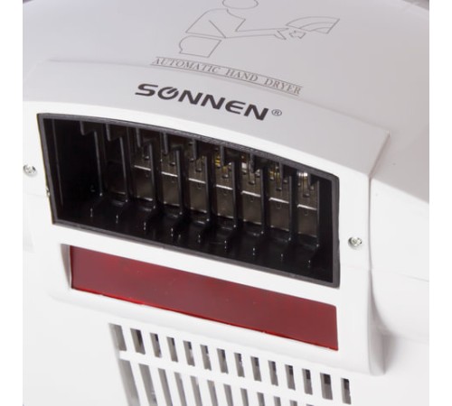 Сушилка для рук SONNEN HD-688, 2000 Вт, пластиковый корпус, белая, 604192